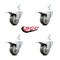 Service Caster 3.5 Inch Gray Poly Swivel 3/4 Inch Square Stem Caster Set Total Lock Brake SCC SCC-SQTTL20S3514-PPUB-GRY-34-4 - alternate 4